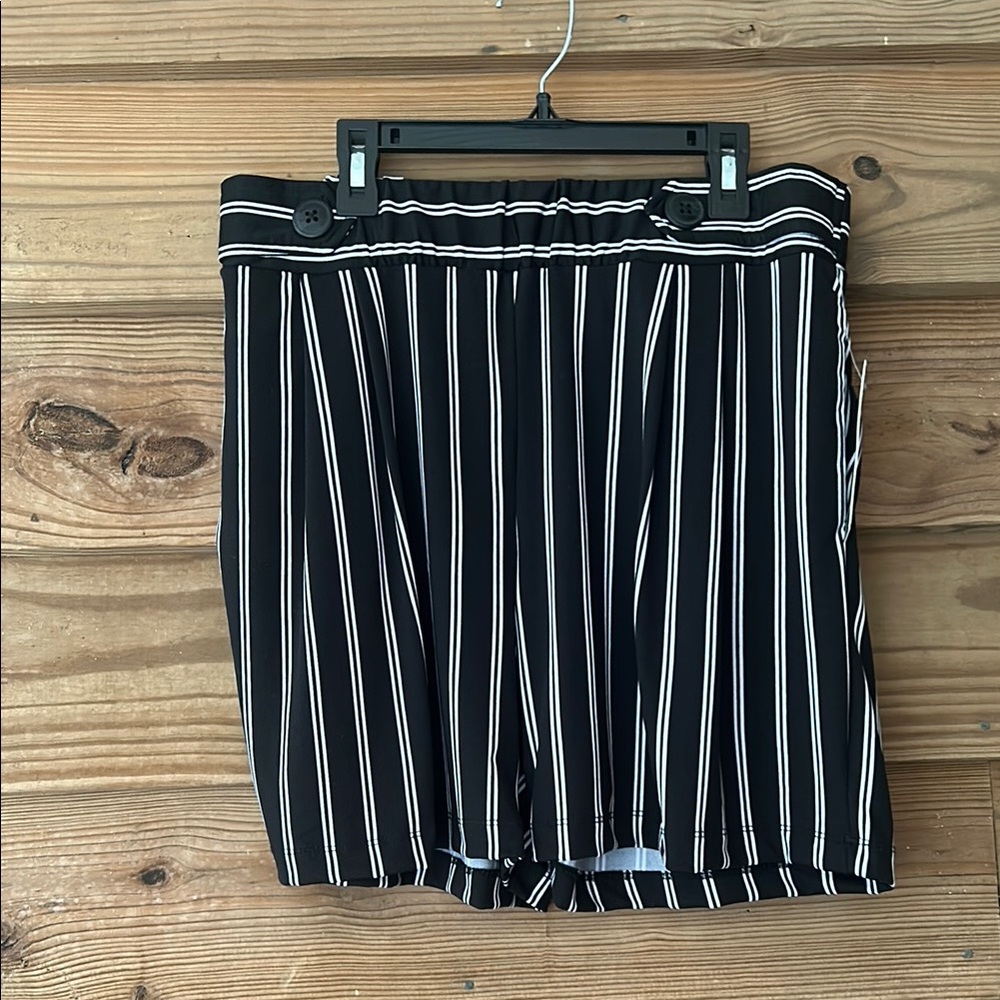 Black and White Striped Shorts